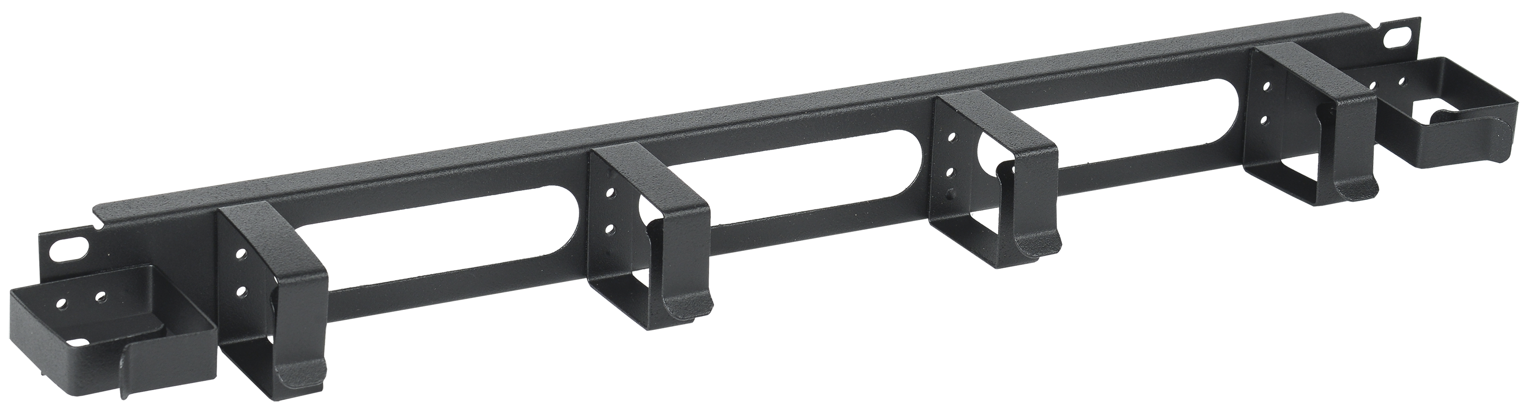 Органайзер кабельный УЭК 19" 1U 2 боковых и 4 вертикальных кольца Черный (CO05-1M6R)