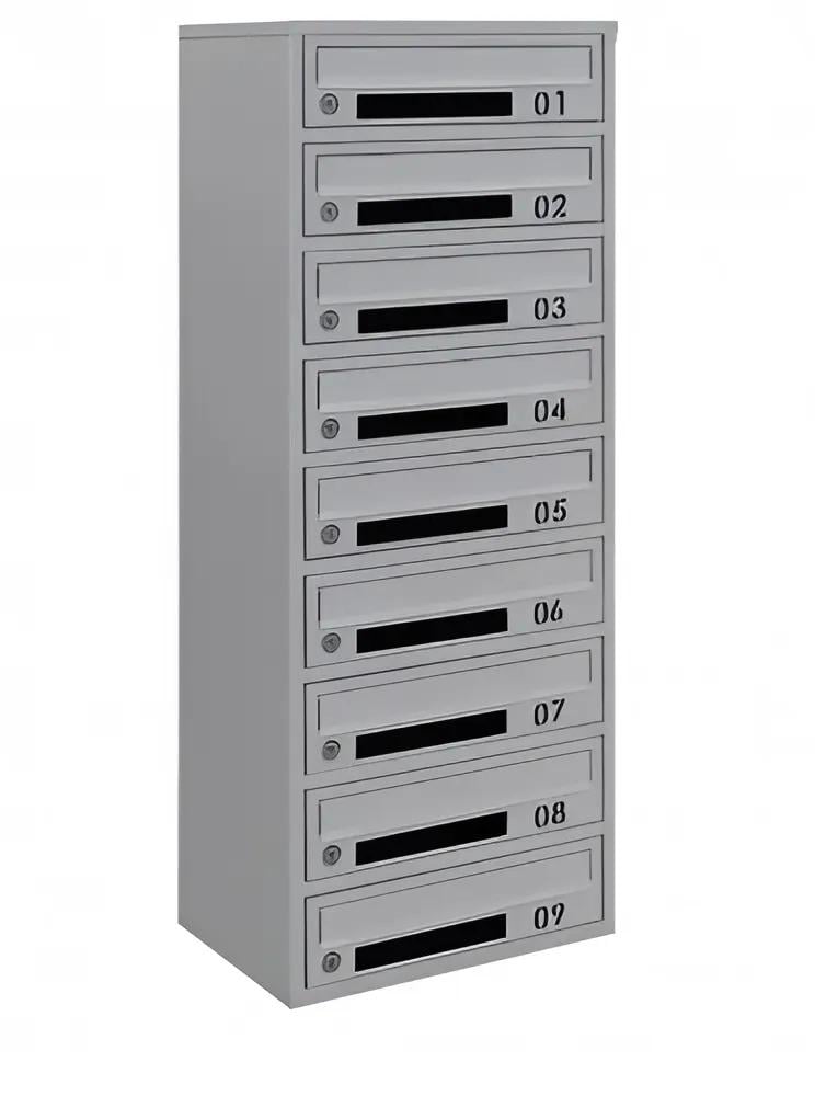 Почтовый ящик многосекционный Галиндустрия E2-09-D на 9 квартир 390х250х1005 мм Серый (124-119-000005209)