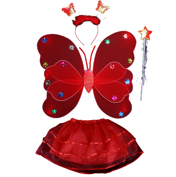 Вбрання карнавальне крила зі спідницею метелик 9090 Червоний (4483067) Вбрання карнавальне крила зі спідницею метелик 9090 Червоний (4483067)