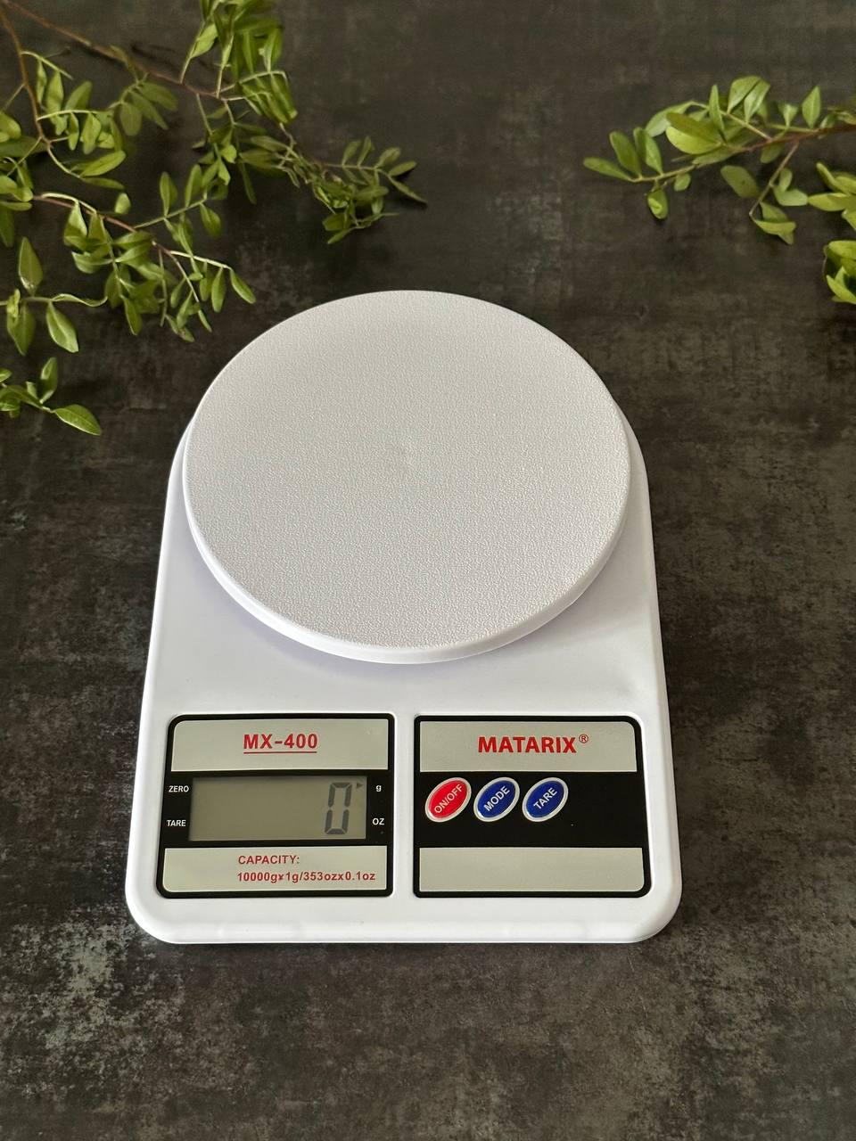 Ваги кухонні Matarix з дисплеєм Білий 10 кг (MX-400)