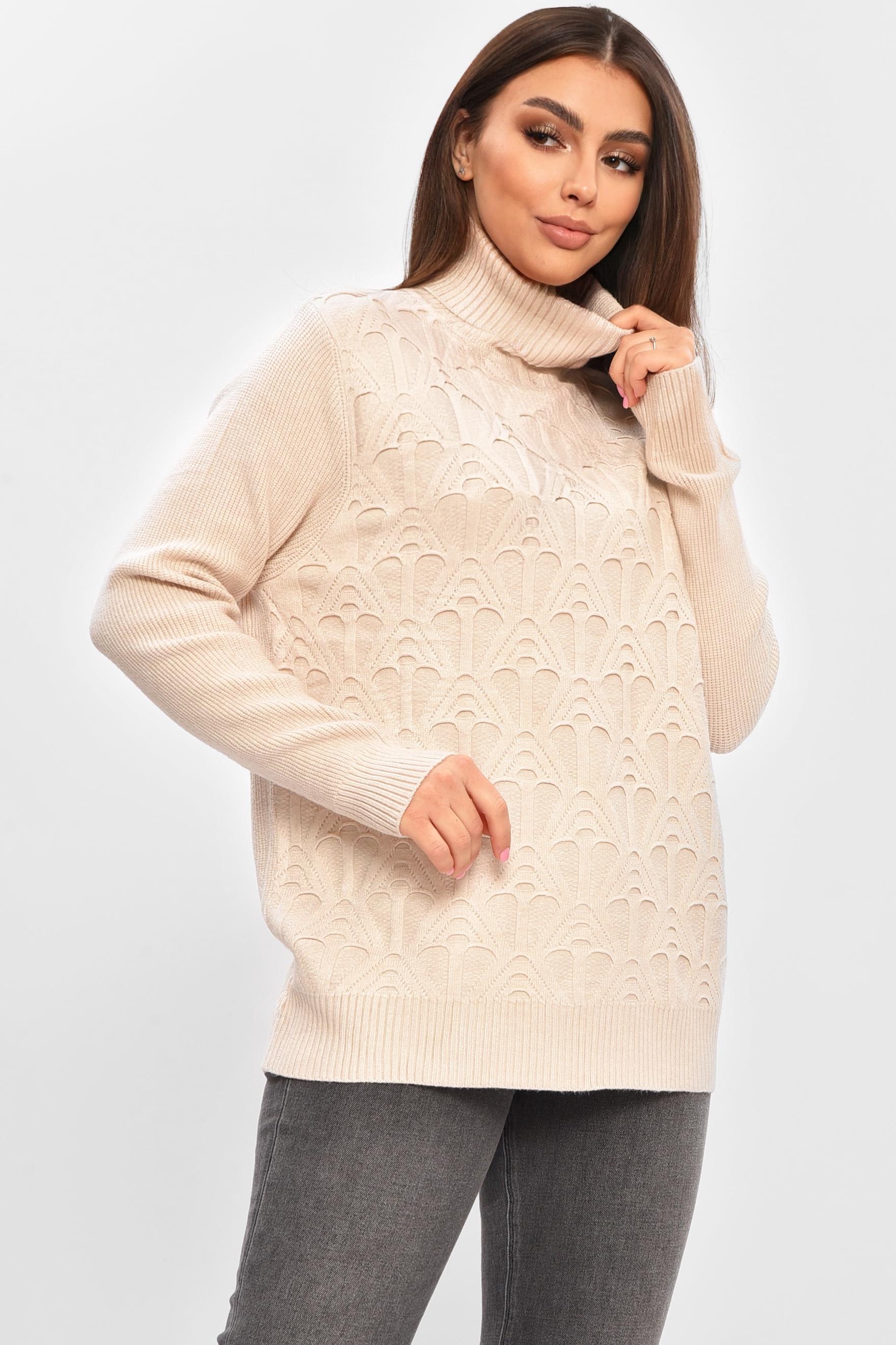 Светр жіночий 206580 однотонний L-XL Світло-бежевий (206580_!335337_46-48) - фото 2 Светр жіночий 206580 однотонний L-XL Світло-бежевий (206580_!335337_46-48) - фото 2