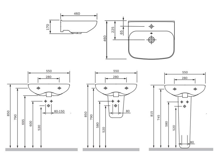 Умывальник подвесной AM.PM Like C804221WH 550x460x170 мм Белый (130052) - фото 2 Умывальник подвесной AM.PM Like C804221WH 550x460x170 мм Белый (130052) - фото 2