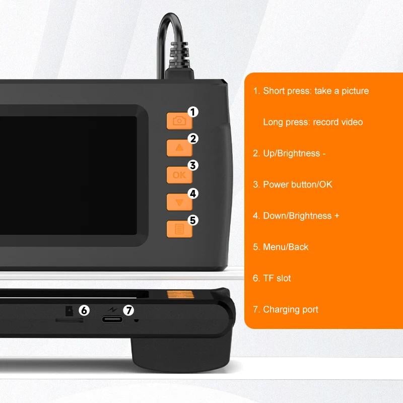 Эндоскоп с экраном Inskam P210 2 камеры 2 м (17907370) - фото 4