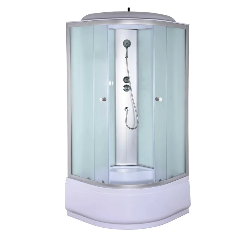 Бокс душевой без гидромассажа MIXXUS STRONG SB01-90x90x215-FB Satin с высоким поддоном (MI6884)