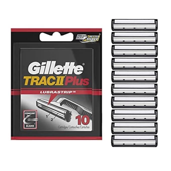 Змінні касети для гоління GILLETTE TRAC II Plus, 10 шт.