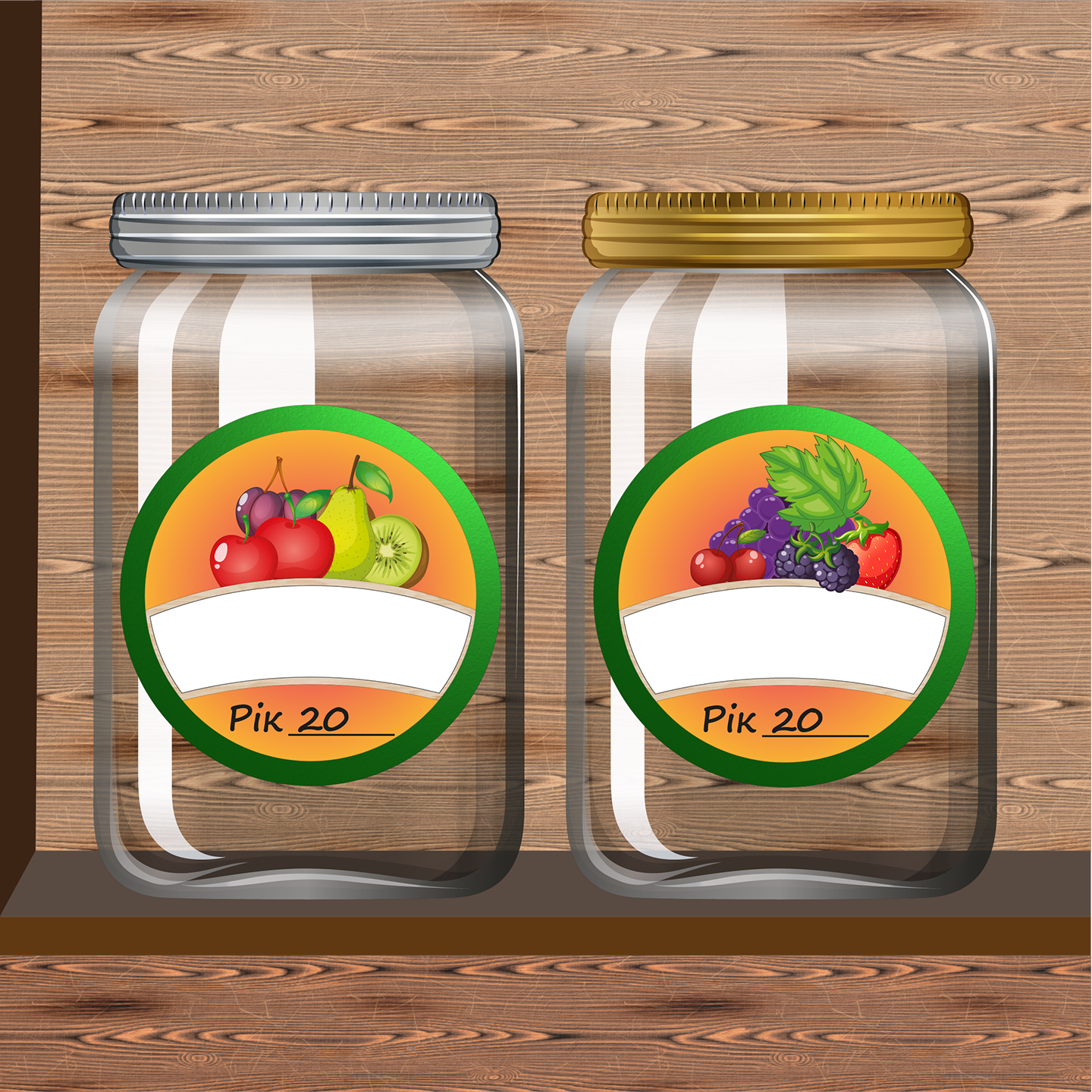 Наклейка на банку для консервации Фрукты круг (1392) - фото 2 Наклейка на банку для консервации Фрукты круг (1392) - фото 2