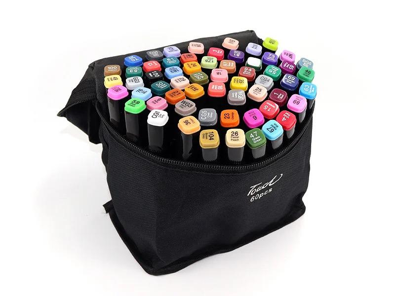 Набор двухсторонних спиртовых маркеров для скетчинга 60 шт. 9385