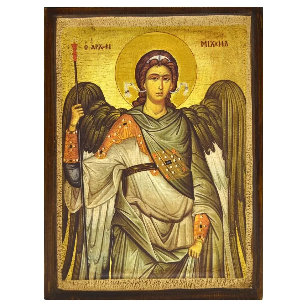 Ікона Архістратиг Михайло на дереві 11х9 см (112-0006п)