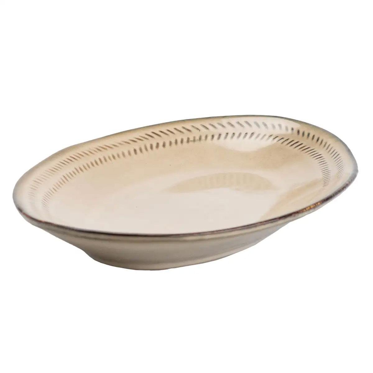 Блюдо сервірувальне овальне керамічне 29х19 см Бежевий (4503) Блюдо сервірувальне овальне керамічне 29х19 см Бежевий (4503)