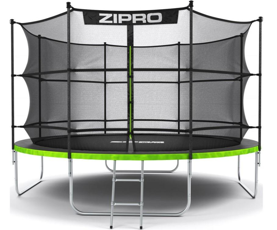 Батут с внутренней сеткой Zipro Jump Pro 12 футов 374 см Черно-зеленый (5902659840684)