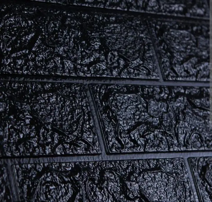 3D-панель декоративна самоклеюча під цеглу 700x770x3 мм Чорний (BN3-010) - фото 4