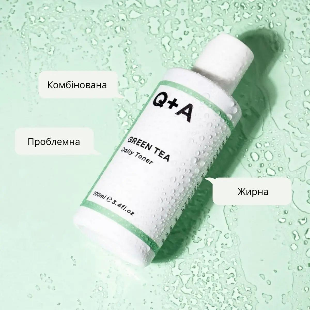 Тонер успокаивающий для лица Q+A Green Tea Daily Toner 100 мл (10375809) - фото 8