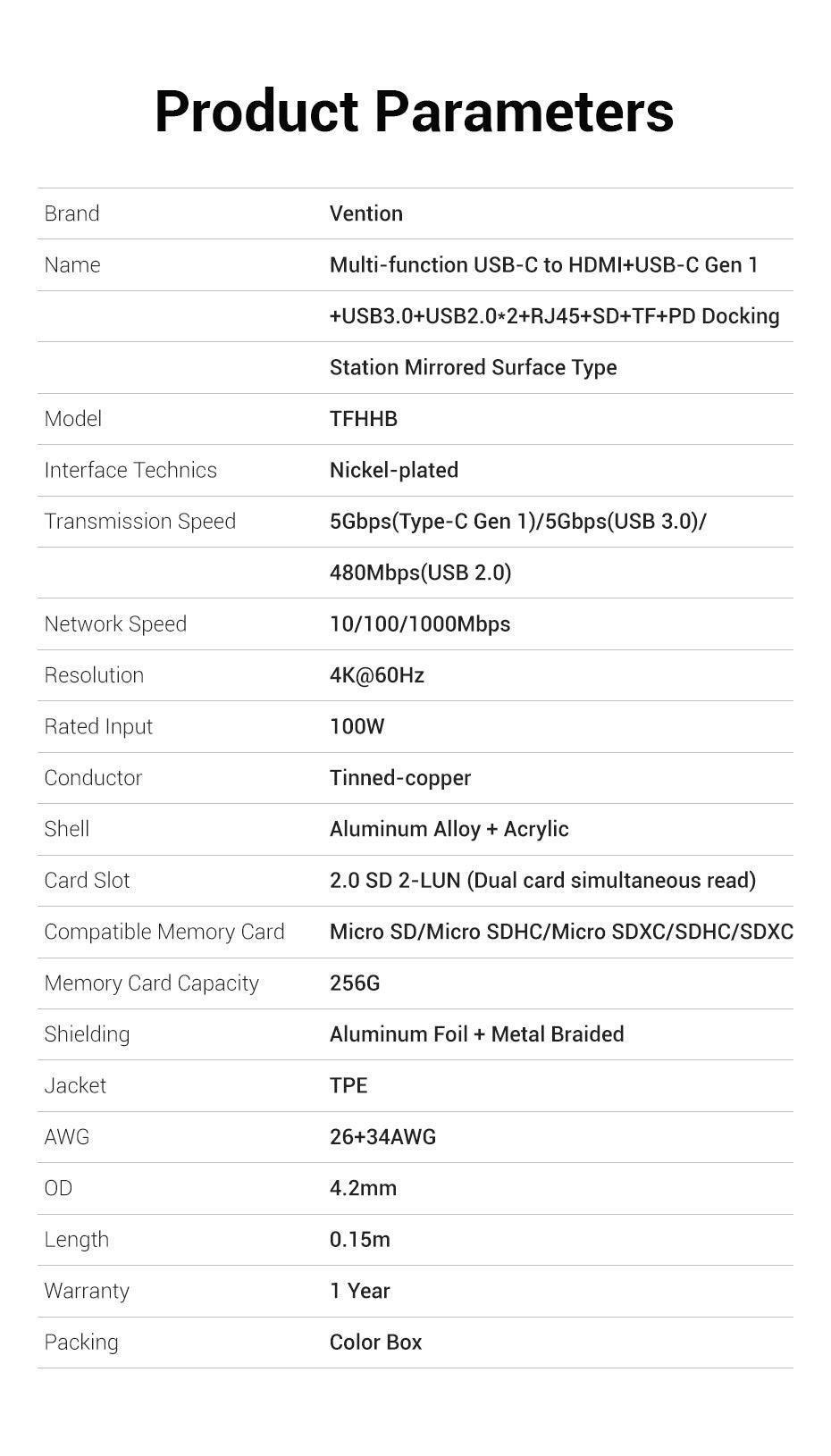 USB-хаб Vention Type-C-USB Чорний (TFHHB) - фото 8 USB-хаб Vention Type-C-USB Чорний (TFHHB) - фото 8