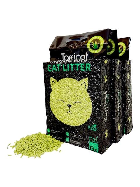 Наповнювач тофу для котячого туалету Tofficat гранульований Зелений луг 7,8 кг/18 л (0042) - фото 1 Наповнювач тофу для котячого туалету Tofficat гранульований Зелений луг 7,8 кг/18 л (0042) - фото 1
