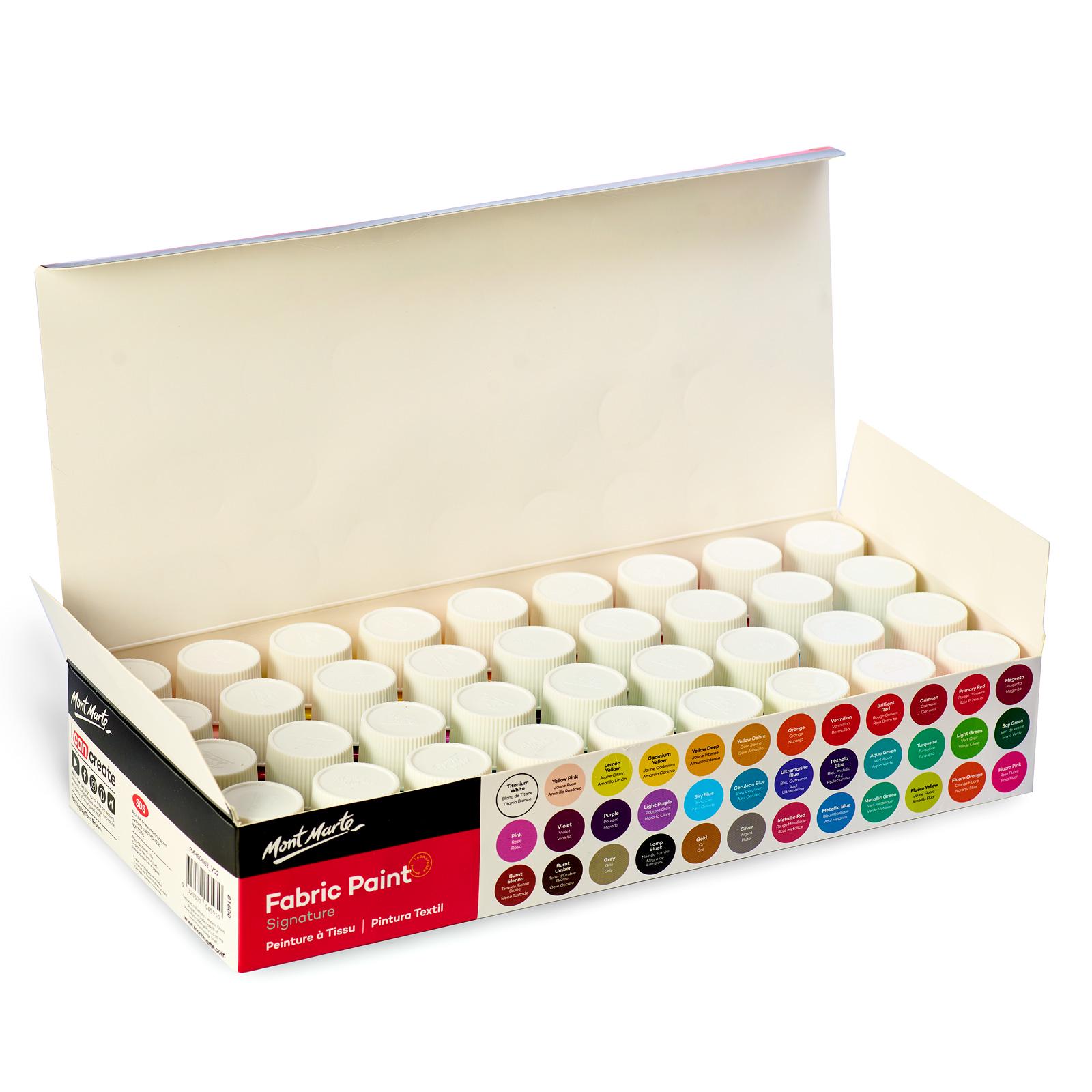 Краски акриловые для рисования на ткани Mont Marte Fabric Paint Set Signature 36pc 20 мл - фото 3