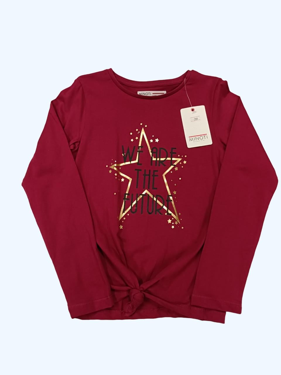 Лонгслів дитячий для дівчинки Minoti 128 см Бордовий (0256)