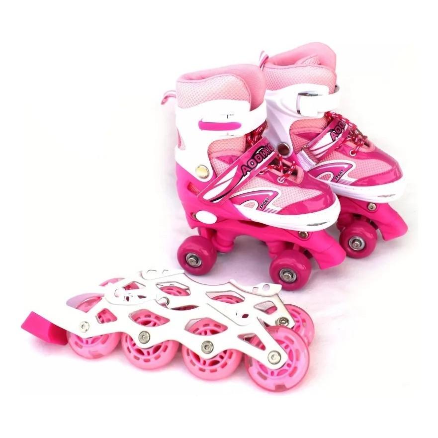 Ролики розсувні трансформер Bavar Sport 0013 р. 31-34 Рожевий