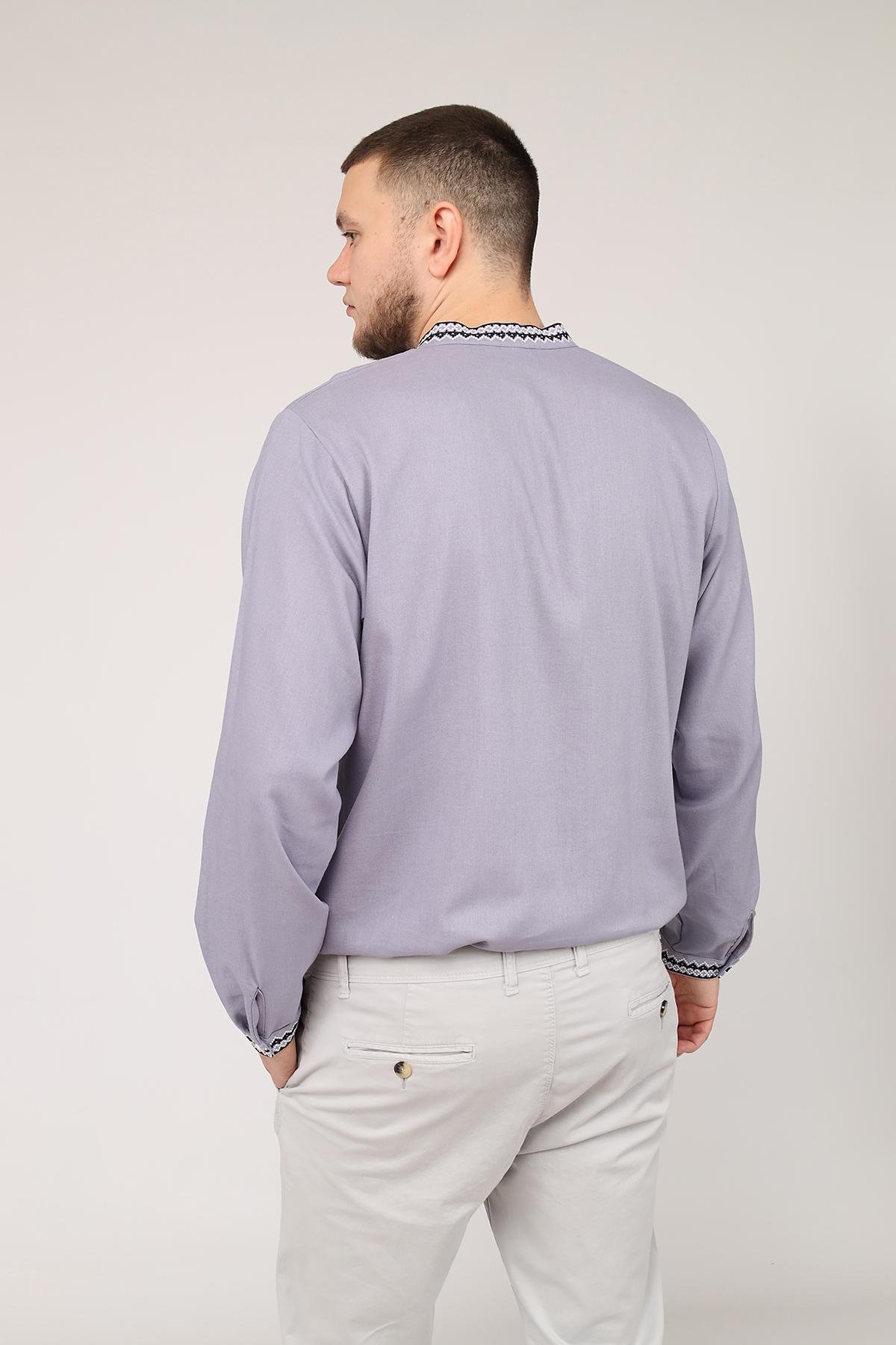 Вышиванка мужская ЦБ-00274638 54 см Серый (SKT001059106) - фото 7 Вышиванка мужская ЦБ-00274638 54 см Серый (SKT001059106) - фото 7