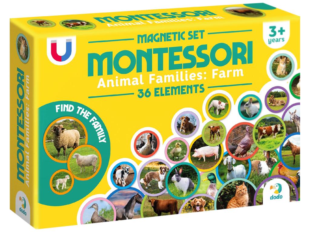 Магнітний набір Dodo Монтессорі. Родини тварин: ферма. 36 магнітів (200271)