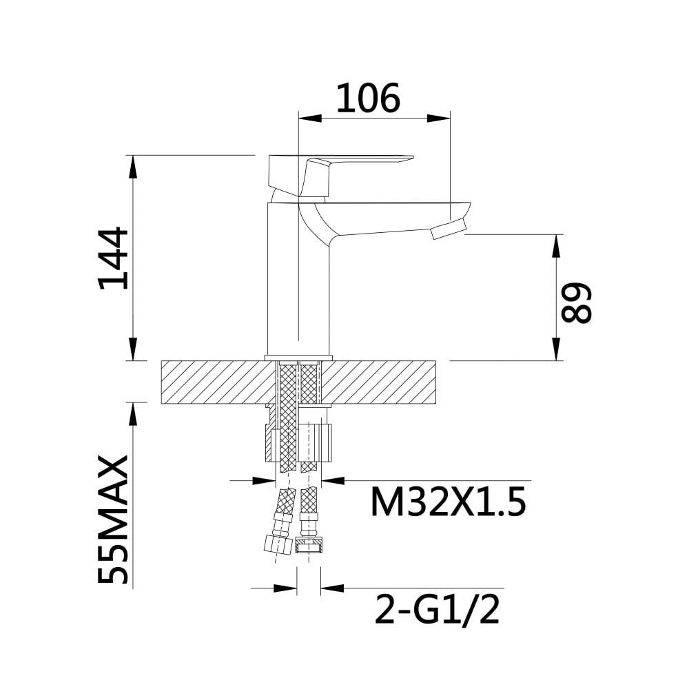 Набор 3в1 в ванную ТМ Lidz душевая система Latwa Black/смеситель для умывальника Latwa Black/смеситель для кухни Aria - фото 5