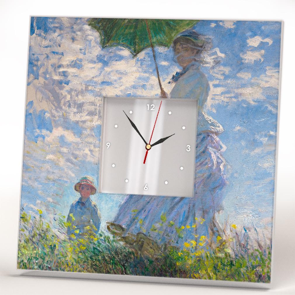 Часы картина "Женщина с зонтиком" Клод Моне 260x260 мм (C04383)
