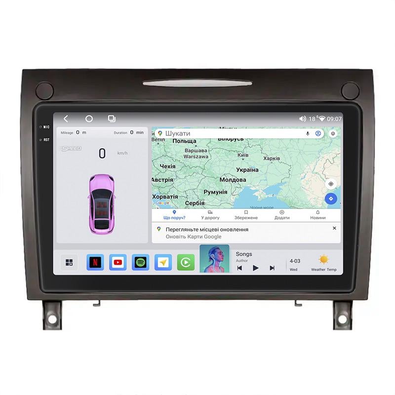 Автомагнитола штатная Lesko для Mercedes-Benz SLK-Класс II R171 Рестайлинг 2008-2011 4/64 QLED CarPlay 4G Prime 9" (22391715)