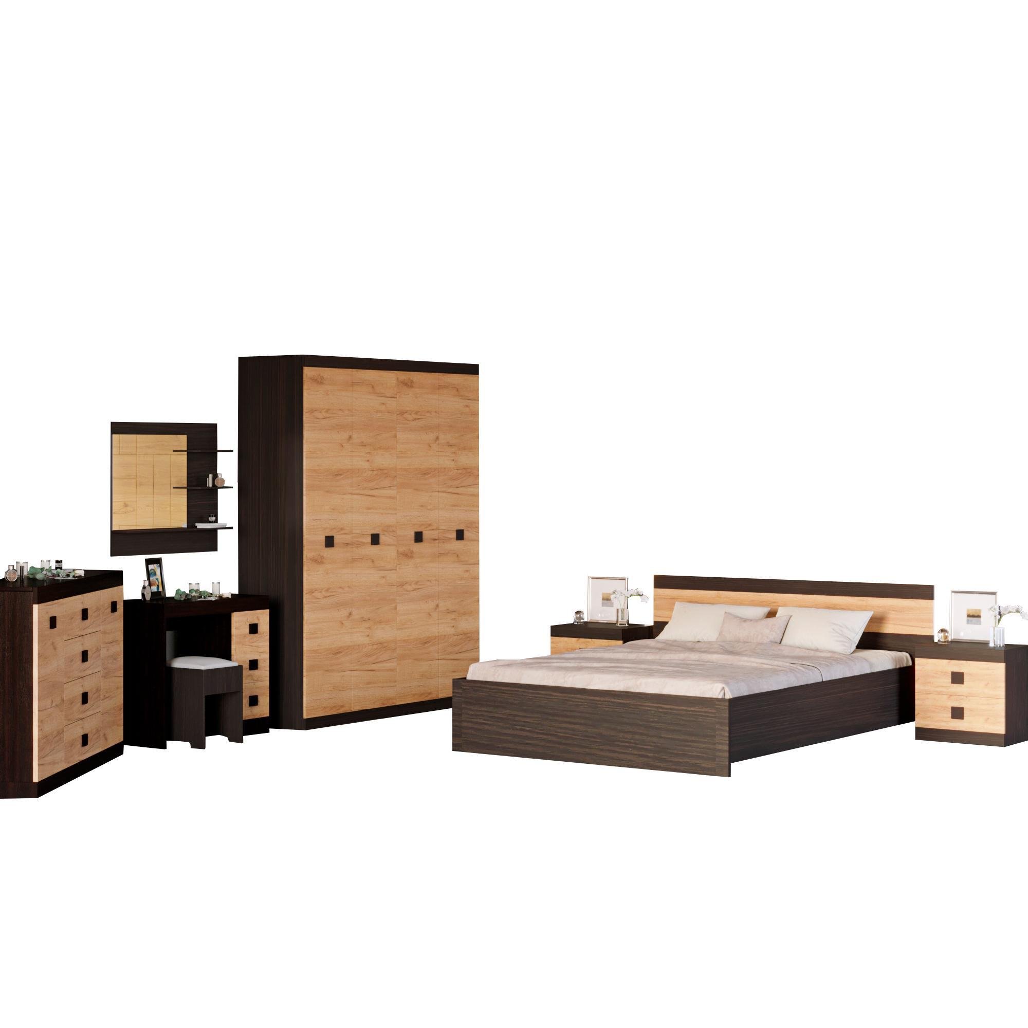 Спальня Эверест Соната Комплект 16 Венге темный/Дуб крафт золотой (ES-10275)