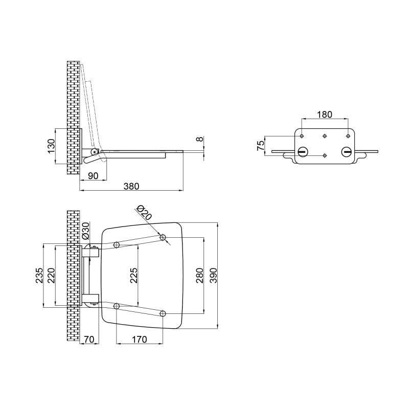 Сидіння для душу Q-tap Comfort BLA5035 (FRRS00045306) - фото 2