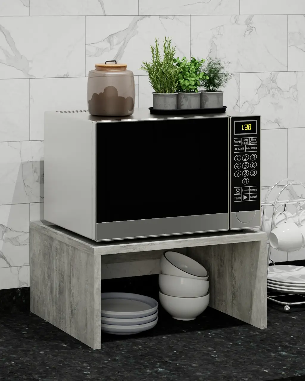 Полиця для мікрохвильової печі Бетон (Мікро-6-3) - фото 1