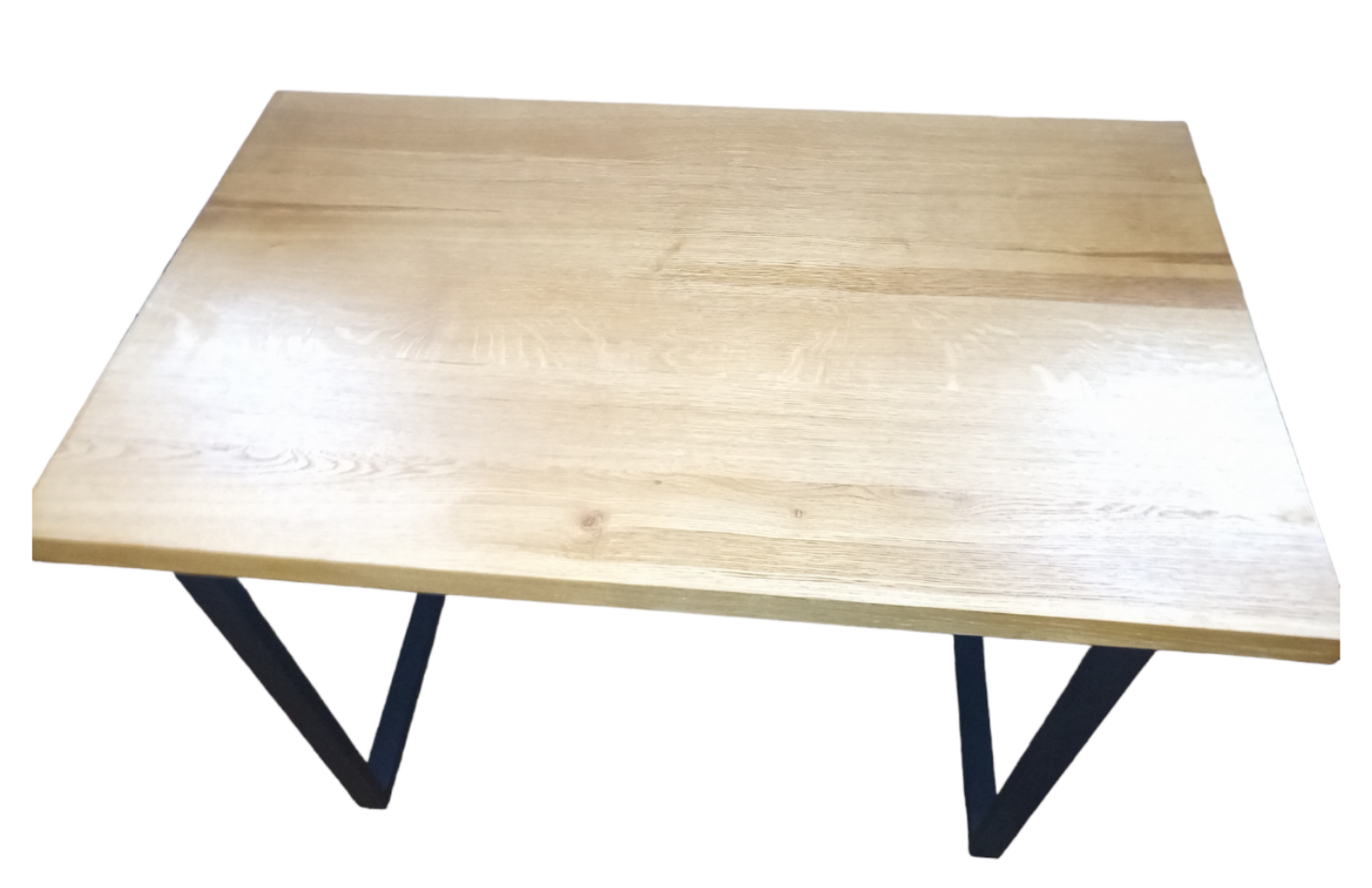 Стол из массива дуба на металлических опорах 100х60 - фото 3