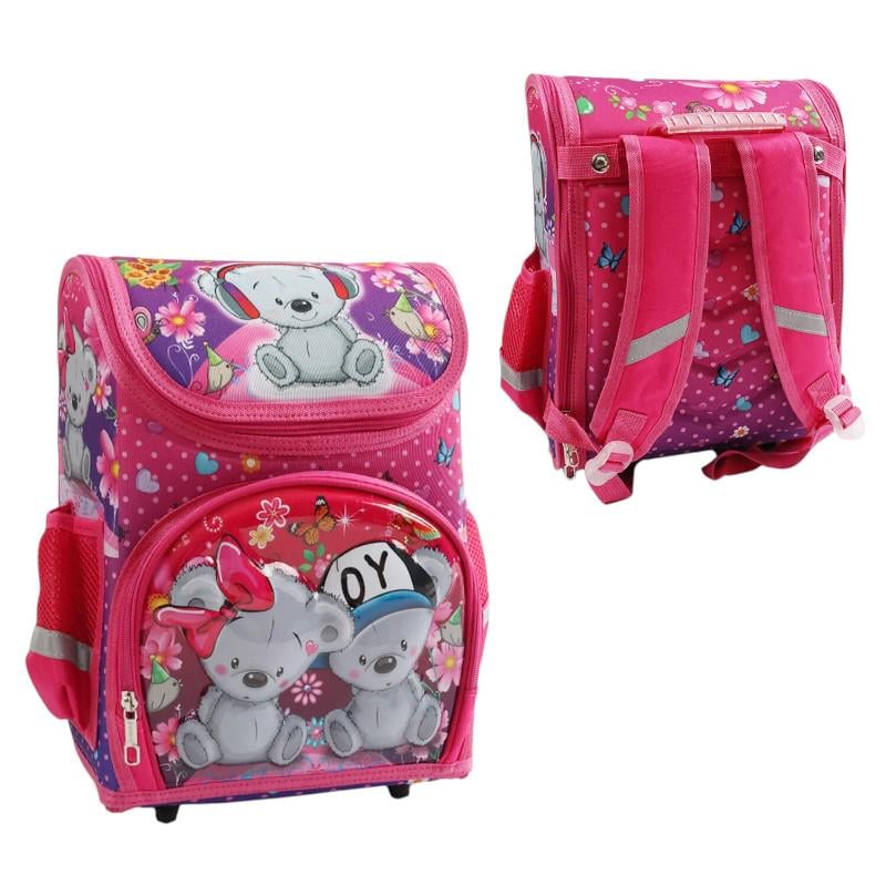 Рюкзак шкільний дитячий з ведмедиками 25х18х35 см Рожевий (C 43560) - фото 3 Рюкзак шкільний дитячий з ведмедиками 25х18х35 см Рожевий (C 43560) - фото 3