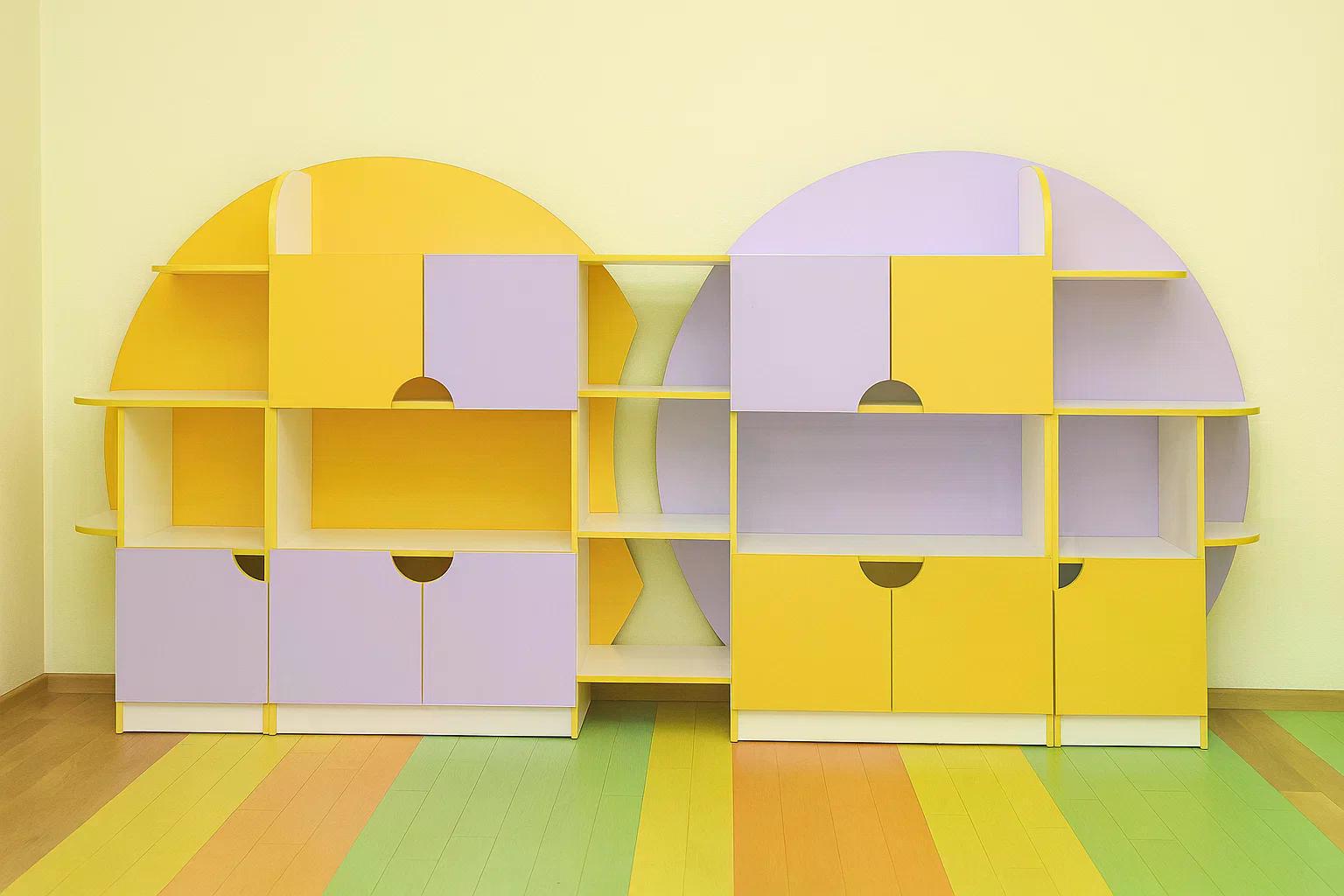 Детская стенка для игрушек Сфера Yellow/Lavander