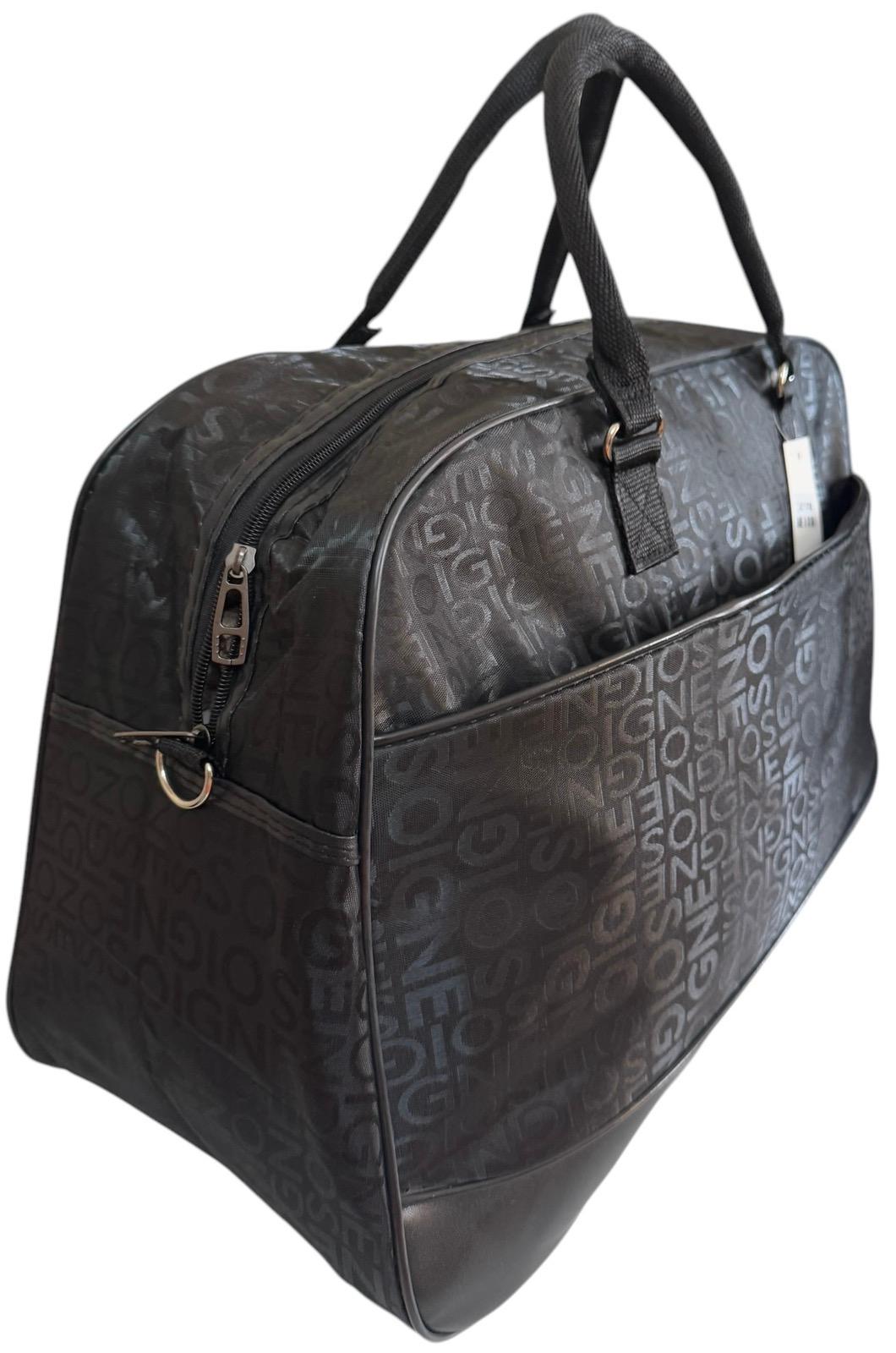 Сумка дорожная большая с длинным ремнем через плечо и боковыми карманами Черный (241199BL) - фото 2