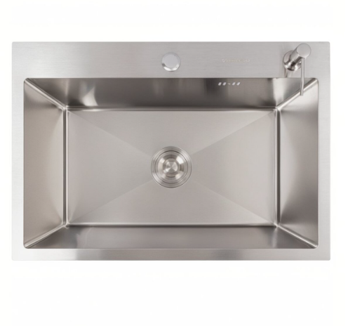 Мойка для кухни Valeso Handmade круглый сифон нержавеющая сталь 3,0/0,8 мм 65x45 см (31234751)