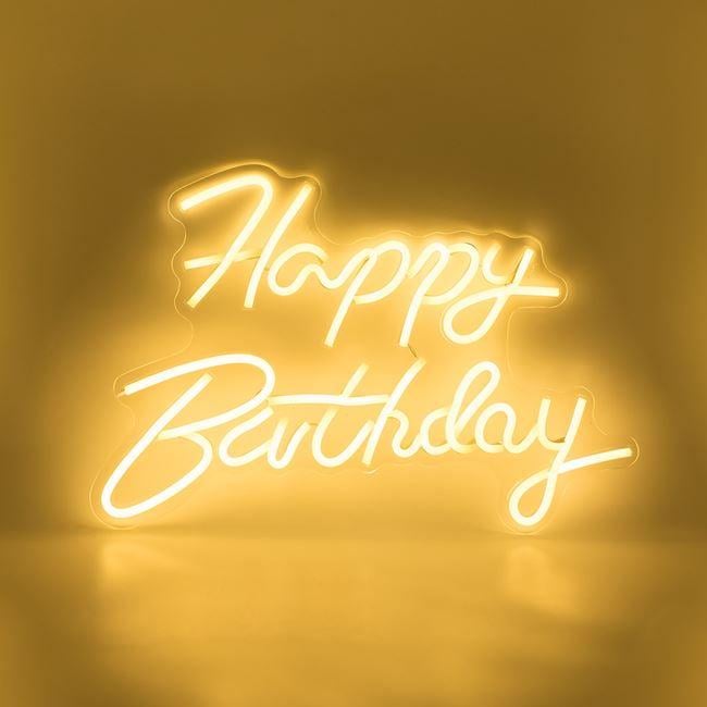 Неоновая вывеска Happy Birthday от USB 40,8х29,5 см Оранжевый (34766040)