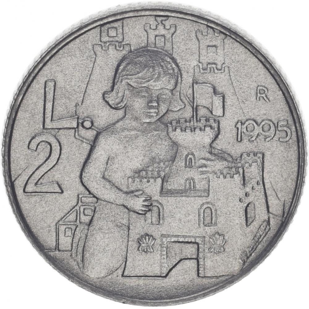 Коллекционная монета Сан-Марино 2 лиры 1995 XF (KM#323)