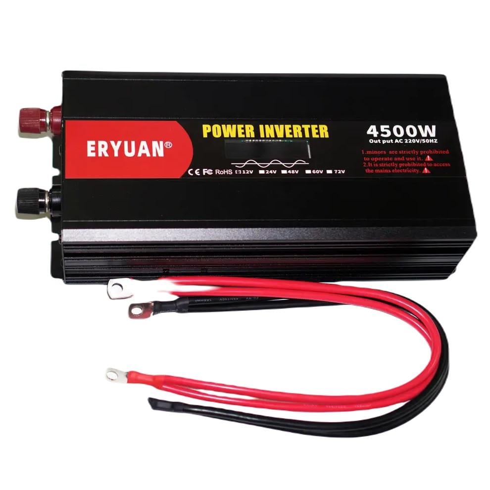 Преобразователь напряжения Eryuan 4500 W LCD DC/AC 12-220 V с чистой синусоидой и вольтметром Black (2024911628) - фото 5