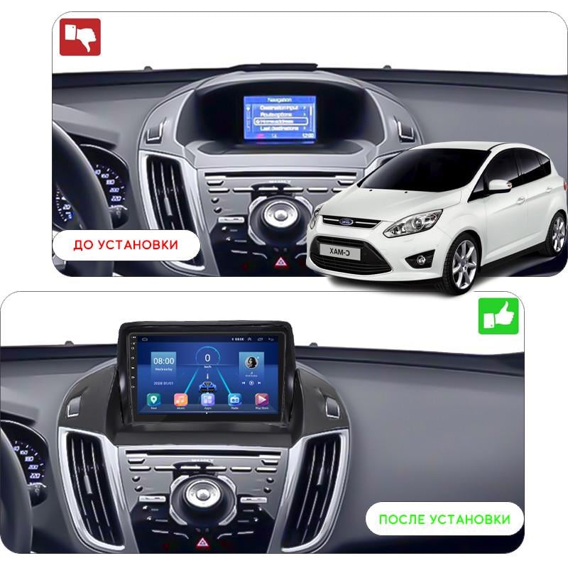 Автомагнитола штатная Lesko 4G/Wi-Fi/GPS для Ford Escape III Рестайлинг 2015-2019 6/128Gb 9" (1680060757) - фото 3