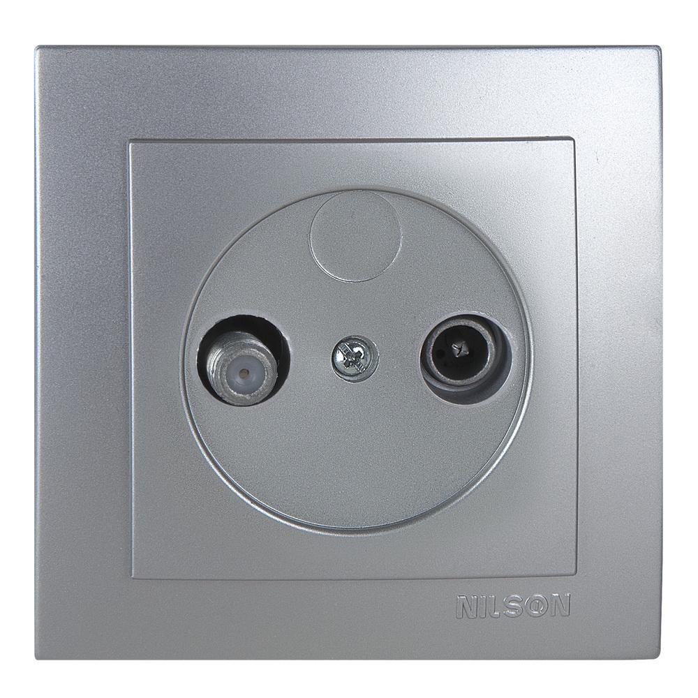 Розетка Nilson Touran одинарная TV-SAT Серебристый (24131037)