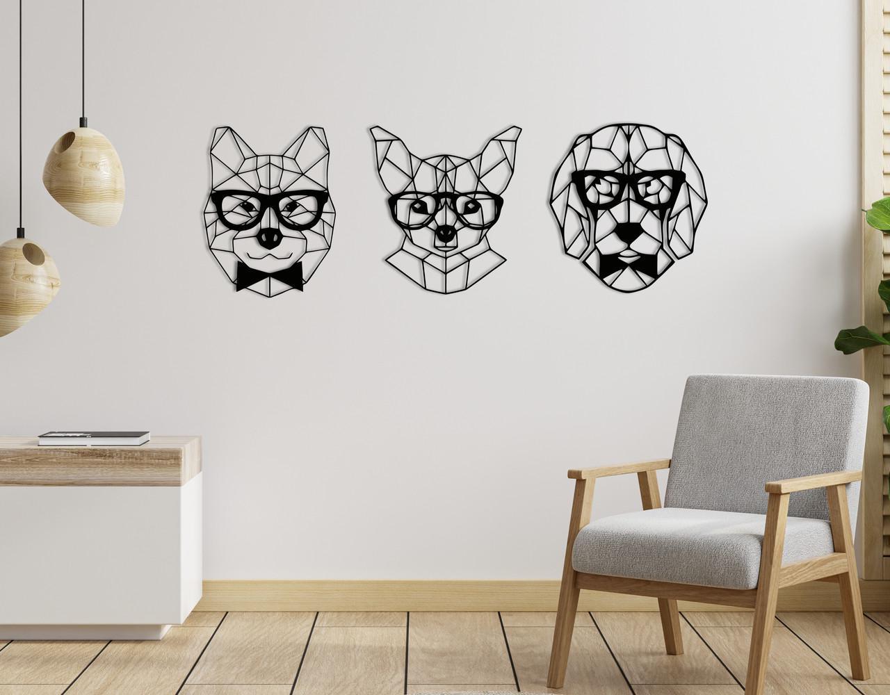 Декоративное панно на стену Upwood Decor Dogs2 31х90 см Black (1559870518)