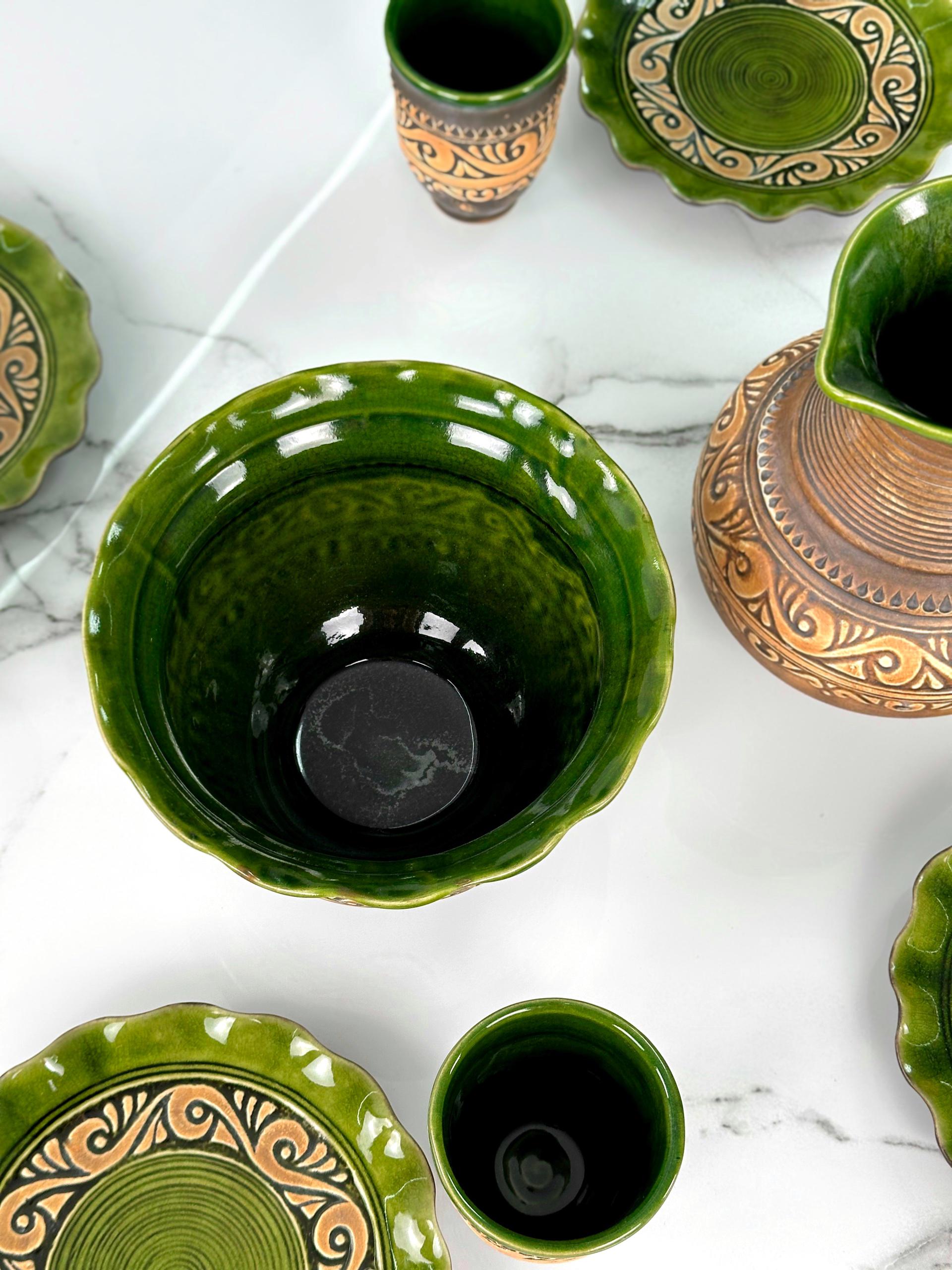 Набор глиняной посуды Рождественский Святой ужин на 6 человек Гражда Коричневый (17019-40) - фото 9