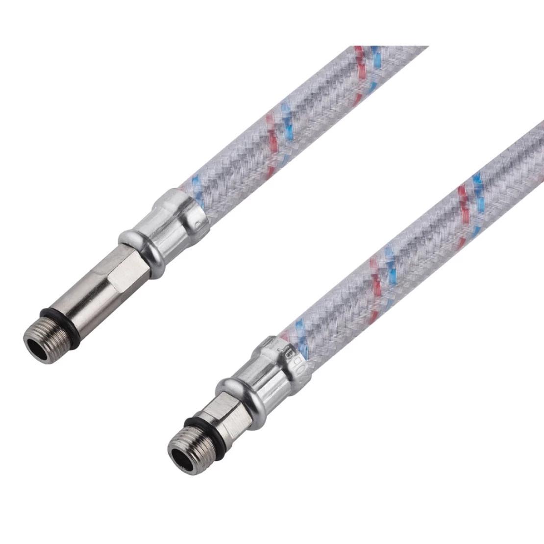 Подводка для подключения смесителя Kroner KRM гибкая в нейлоновой оплетке покрытой ПВХ 2 шт. 1/2"хМ10 ВЗ 40 см (CV023678) - фото 2 Подводка для подключения смесителя Kroner KRM гибкая в нейлоновой оплетке покрытой ПВХ 2 шт. 1/2"хМ10 ВЗ 40 см (CV023678) - фото 2