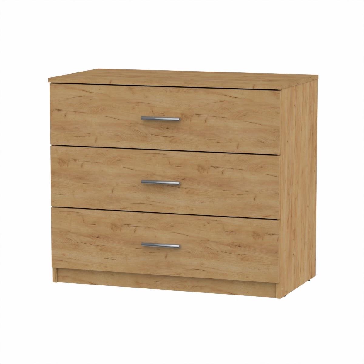 Комод Компанит с 3 ящиками 91х49,3х78,2 см Дуб крафт золотой (26932852)