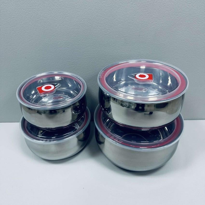 Набір мисок A-PLUS 4-30 з нержавіючої сталі з кришками 4 шт. (2538650438)