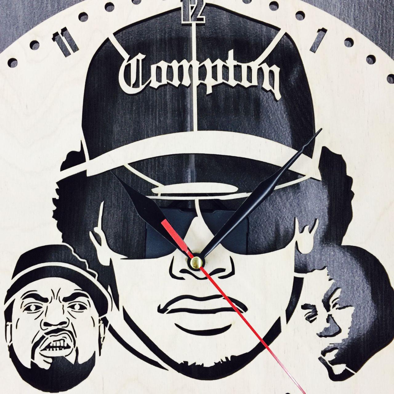Часы настенные "N.W.A" деревянный циферблат - фото 5