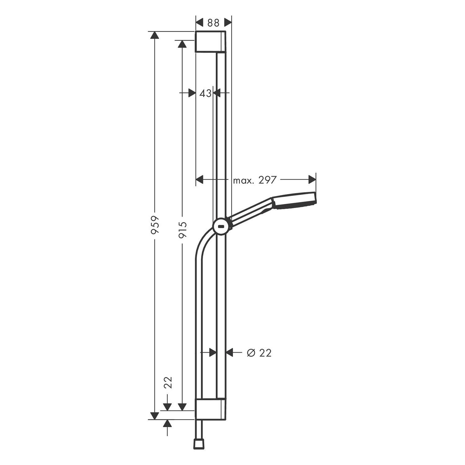 Душевой комплект со штангой Hansgrohe Pulsify EcoSmart 24171700 Белый (144101) - фото 2