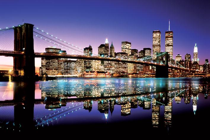 Постер плакат Бруклинский Мост/Brooklyn Bridge Colour 61x91,5 см