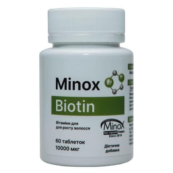 Комплекс для волосся MinoX MinoX Biotin 10000 м кг 60 табл. (000026457)