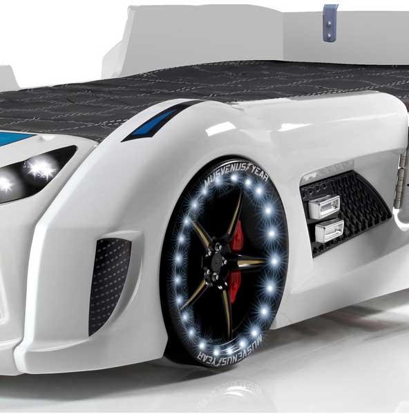 Кровать-машинка Audi c подсветкой двери открываются звуковые эффекты и пультом Белый - фото 2 Кровать-машинка Audi c подсветкой двери открываются звуковые эффекты и пультом Белый - фото 2