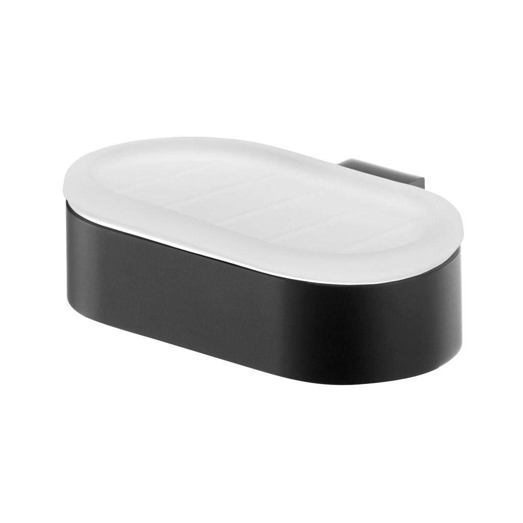 Мильниця скляна Bisk FUTURA 02954 13,5х11 см Чорний (26357452)